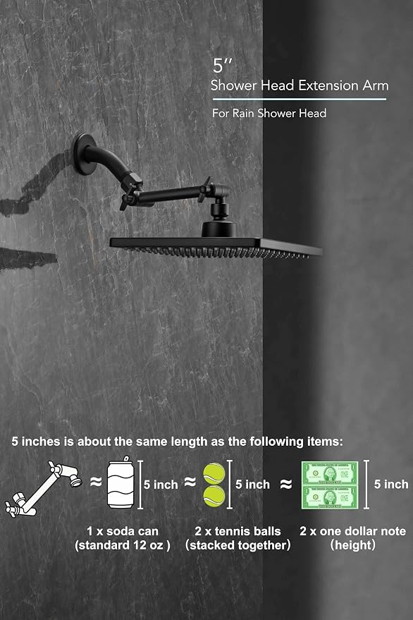 5 Inch Adjustable Shower Head Extension Arm - Image 6