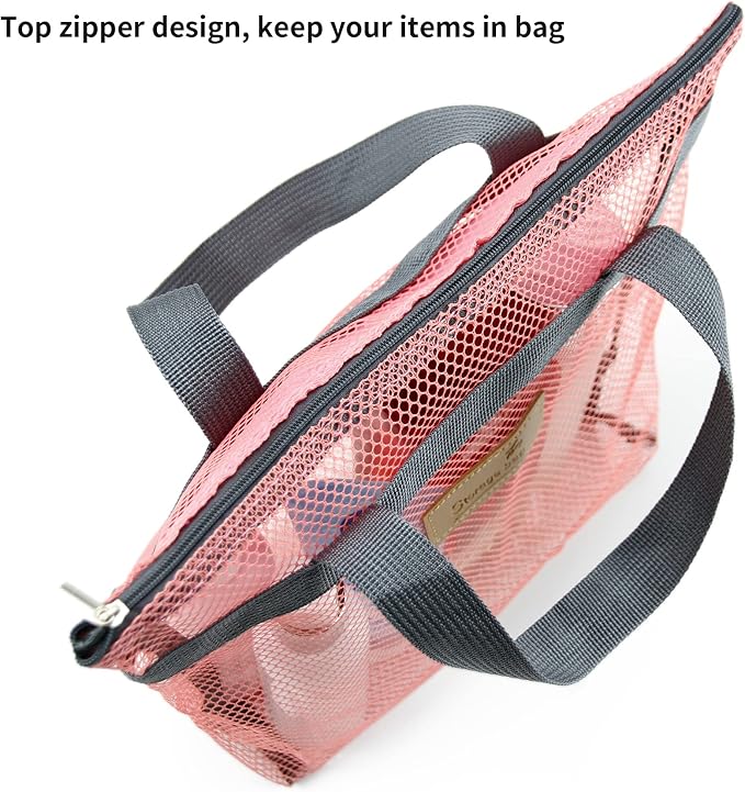 Mesh Shower Caddy Bag Portable Hanging Toiletry and Bath Organizer - Image 6