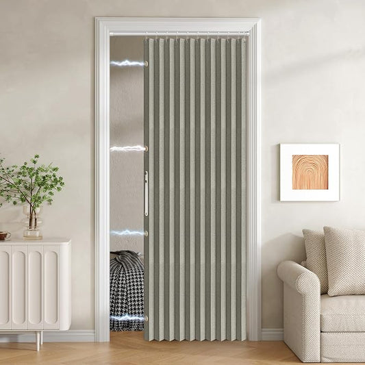 100% Blackout Fabric Folding Door Curtain by JILRON