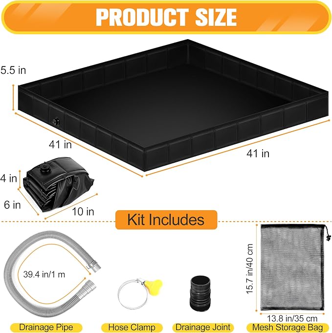 Upgraded Portable Shower Pan 41"x41"x5" - Image 2
