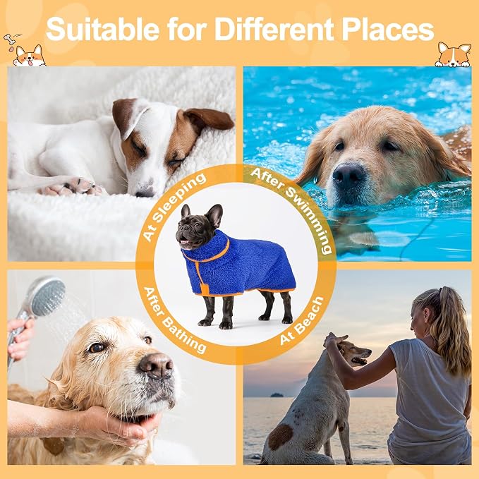 Bienbee Dog Bathrobe, Quick Drying Super Absorbent Dog Robes - Image 6