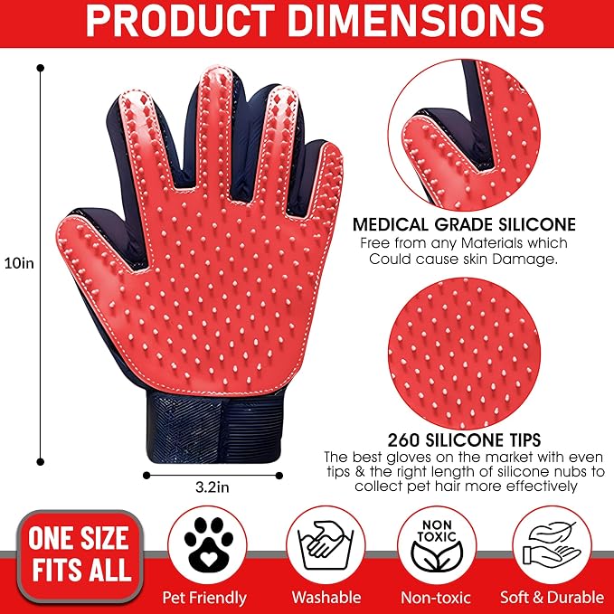 Upgrade Pet Grooming Gloves, Grooming Gloves - Image 2