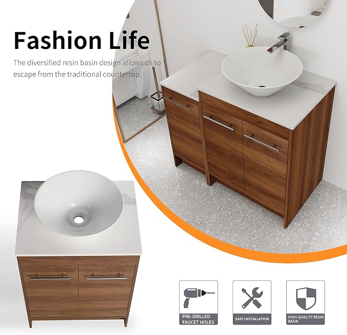 36 Inch Bathroom Vanity with Sink, Mordern Bathroom Vanity, Single Sink - Image 5