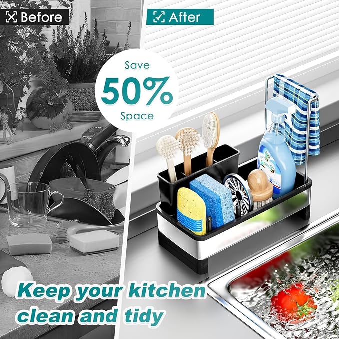 Stainless Steel Sink Caddy Organizer - Image 4