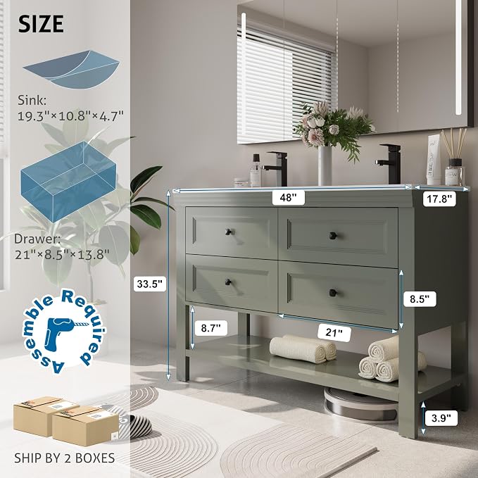 eclife 48" Bathroom Vanity - Image 6