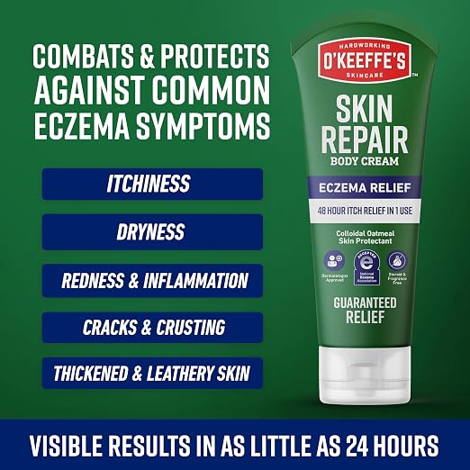 O’Keeffe’s Skin Repair Eczema Relief Body Cream, 7oz Tube – 48 Hour Itch Relief - Image 4