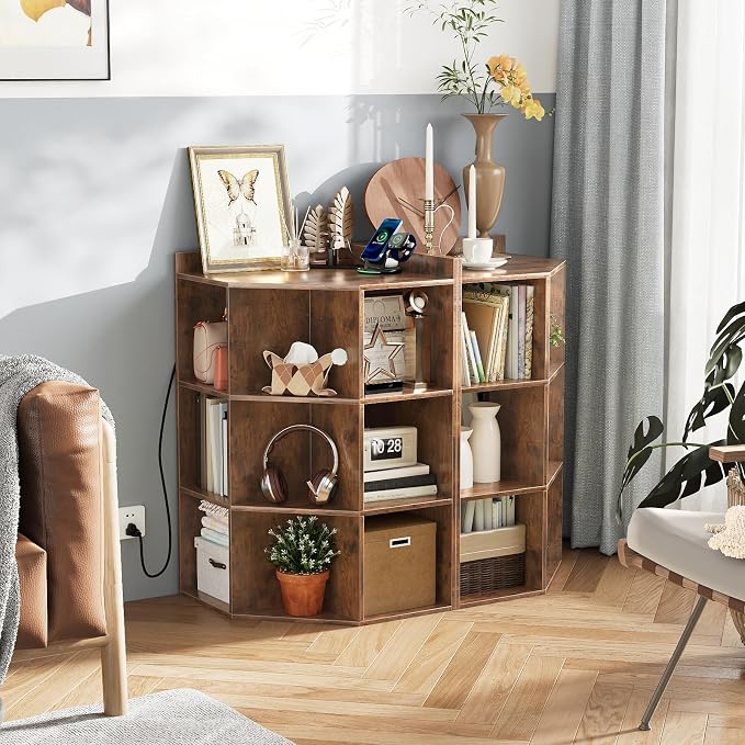 Corner Cabinet, Wooden Cube Storage - Image 2