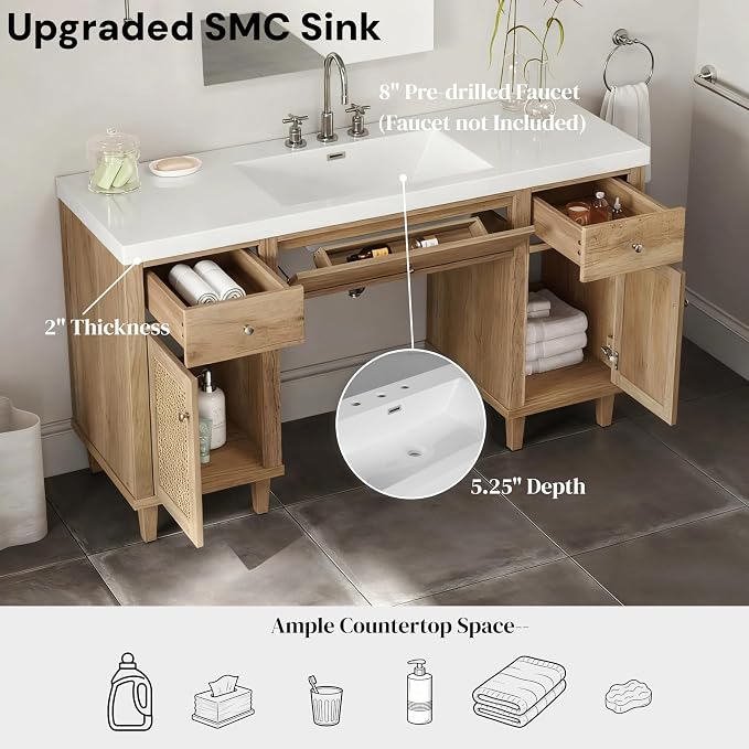 60 Inch ADA Compliant Bathroom Vanity - Image 4