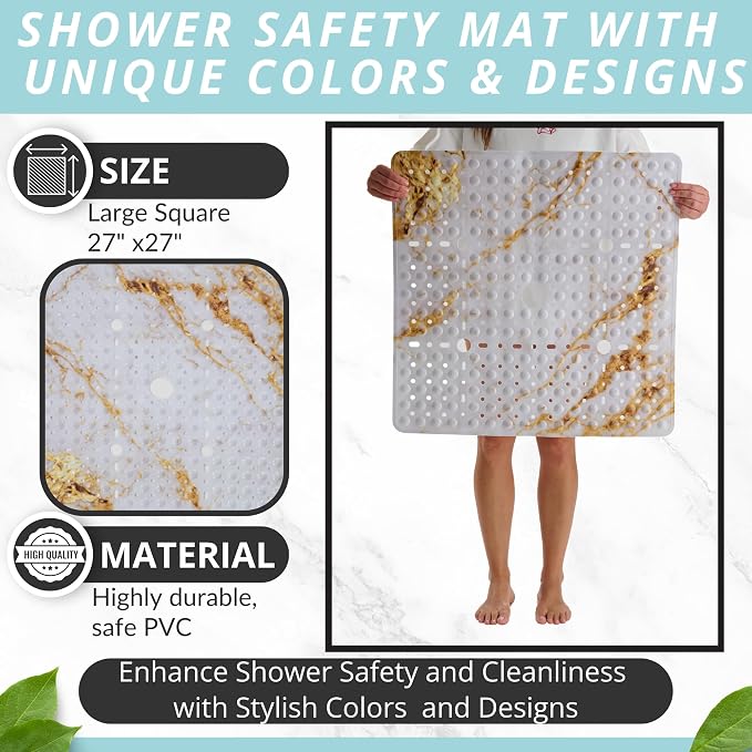 ENKOSI Square Shower Mat 27x27 inch - Image 3