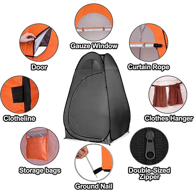 4x4ft Pop Up Privacy Shower Tent - Image 7
