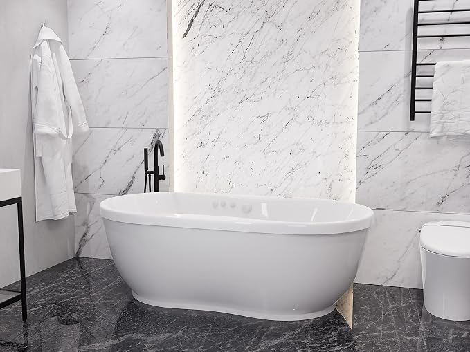 ANZZI Freestanding Tub 36" x 71", Whirlpool and Air Bath Tub in White, - Image 3