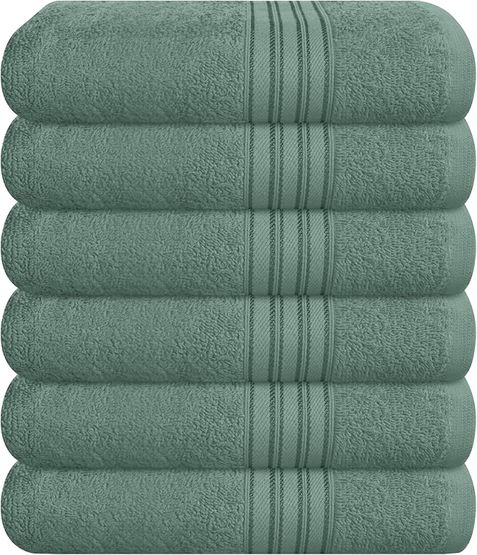 BOUTIQUO Ultra Soft Cotton 6 -Piece Hand Towel Set 16x24 Inch, Spa & General by BOUTIQUO