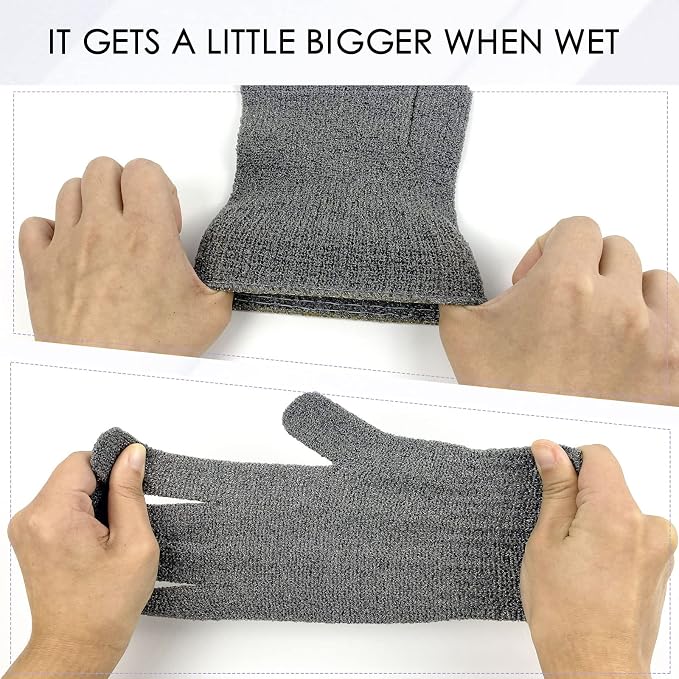 MIG4U Shower Exfoliating Scrub Gloves, Bathing Gloves Body Wash Dead Skin - Image 4