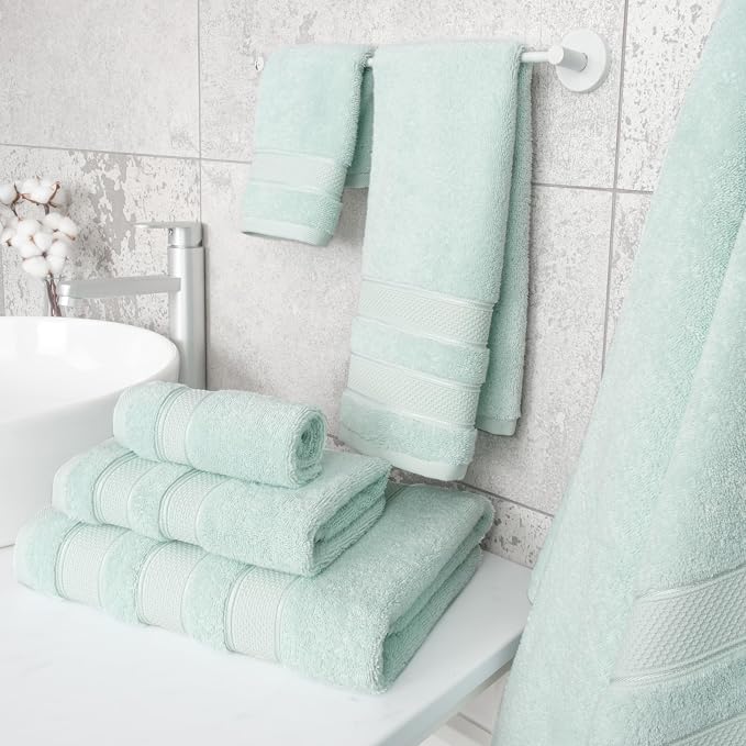American Soft Linen Salem Turkish Bath Towel Set, 100% Cotton 600 GSM 6 Piece - Image 3