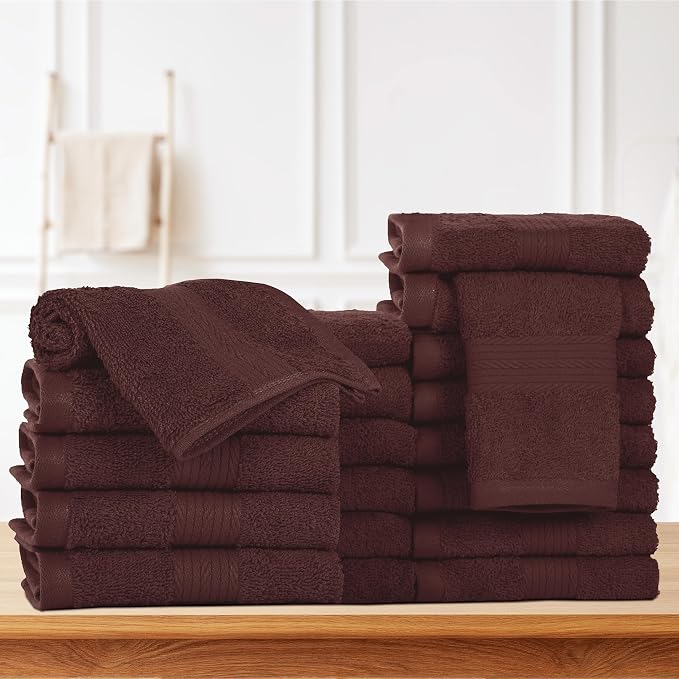Ample Decor Set of 20 Wash Cloths 12 X 12 Inch 100% Cotton 600 GSM, Lightweight - Image 2