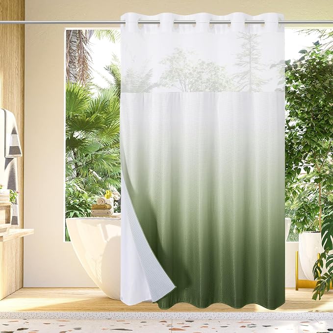 Gibelle No Hook Waffle Weave Shower Curtain by Gibelle