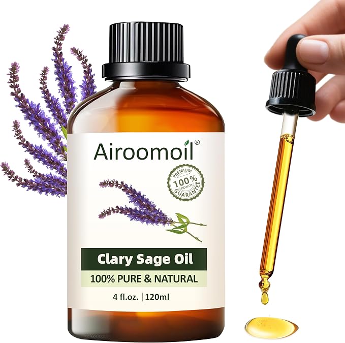 Pure Clary Sage Essential Oil, 100% Natural Clary Sage Oil, Premium Grade by Airoomoil