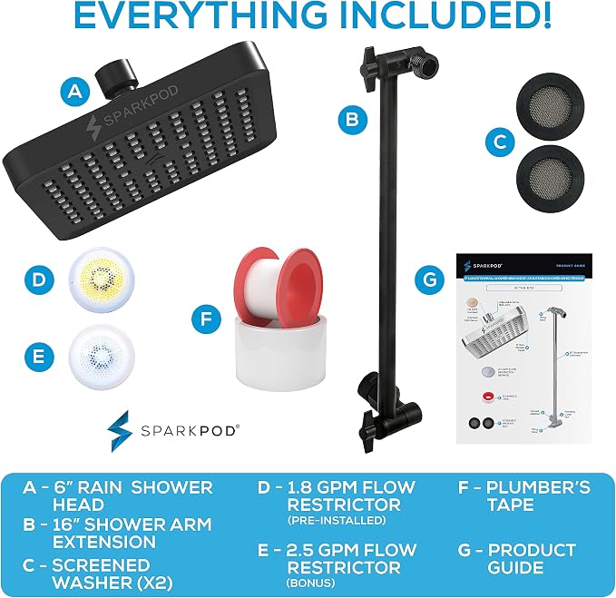 SparkPod Square Rain Shower Head - Image 7
