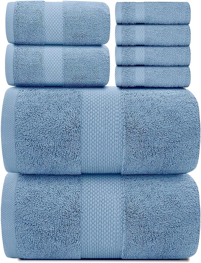 White Classic Luxury Bath Towel Set of 8 Pieces by WhiteClassic