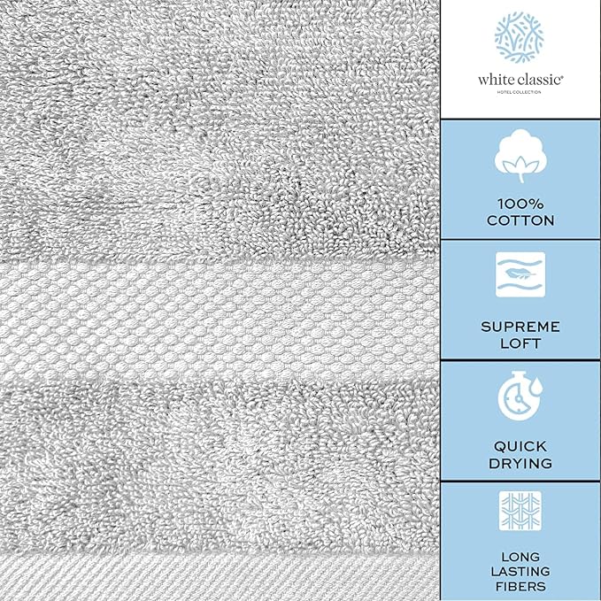 White Classic Luxury Soft Bath Sheet Towels - Image 7