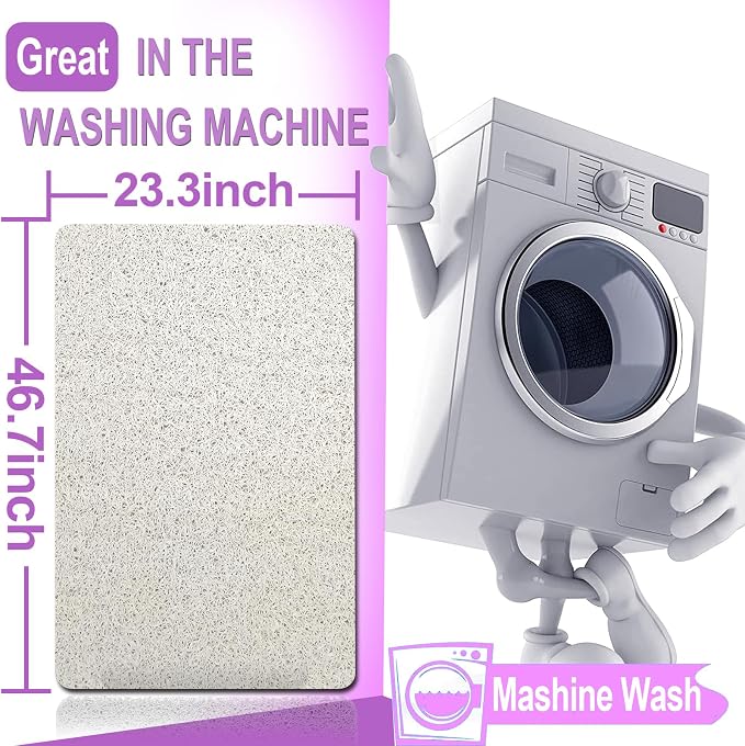 Shower Mats Non Slip for Elderly, 24x47’’Extra Lager Loofah Loofah Bath Mats - Image 2