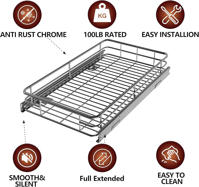 Cabinet Pull Out Shelves, Heavy-Duty Pull Out Shelves - Image 5