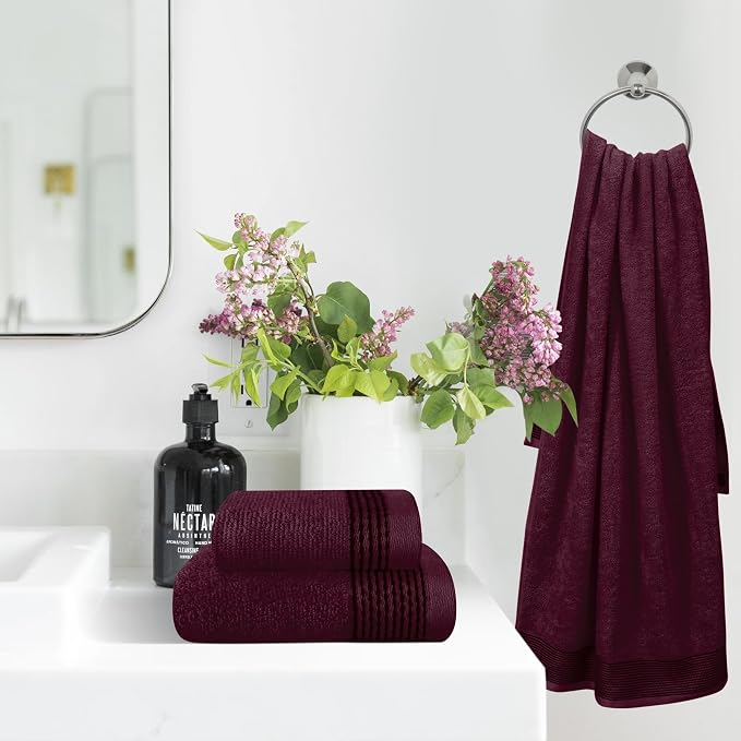 Belizzi Home Ultra Soft 3 Pack Cotton Towel Set, Contains a Bath Towel 28x55 - Image 3