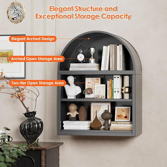 Arched Wall Shelf, Bathroom Arched Wall Cabinet - Image 4