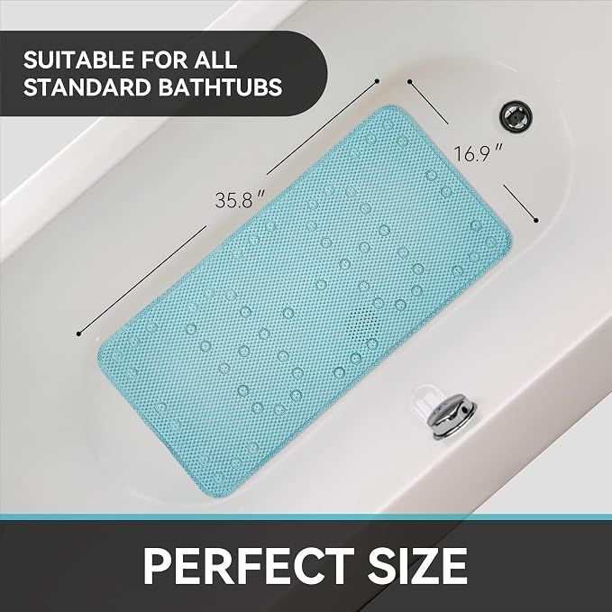 Bathtub Mat Non Slip Ivory 36” X 17” Shower Mat Soft Foam Bath Mats - Image 5
