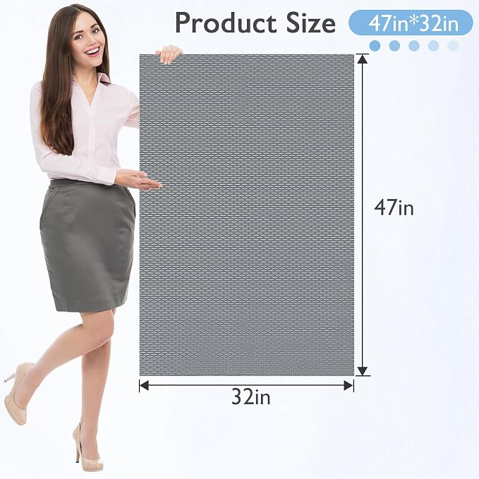 Extra Large Non-Slip Shower Mat, Fast-Dry PVC Bath Stall Tub Mat, Drain-Hole - Image 3