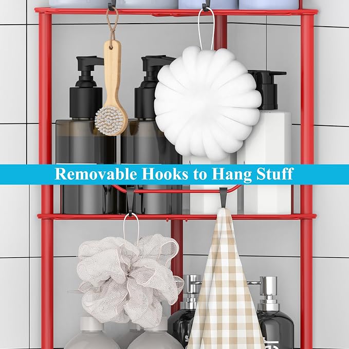 3 Tier Floor Standing Corner Shower Caddy Organizer Shelf - Image 5