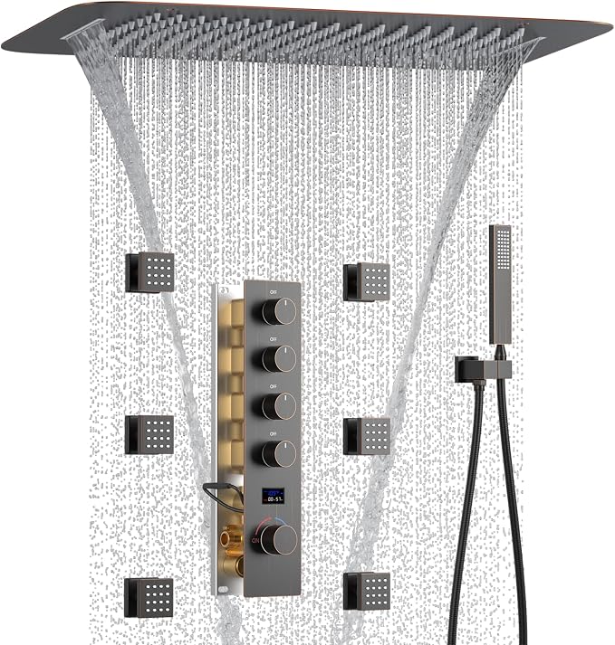 Temperature Display Oil Rubbed Bronze Shower System by KATAIS