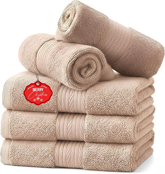 Ample Decor Washcloths Pack of 5 12 X 12 Inch, 600 GSM 100% Cotton Soft by AmpleDecor