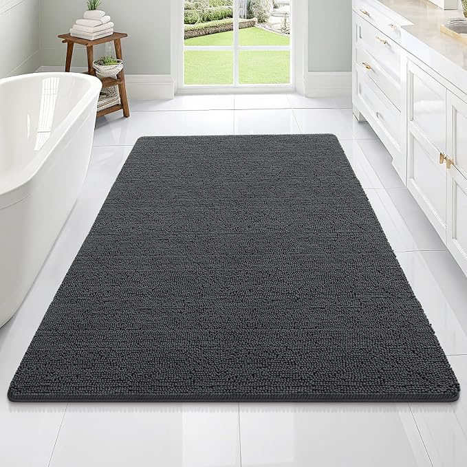 OLANLY Bathroom Rugs 70x46, Extra Soft Absorbent Chenille Bath Rugs, Rubber by OLANLY