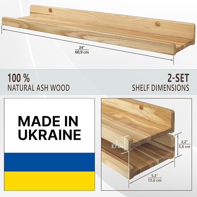 Floating Shelves for Wall 24 inch, Waterproof, Wall Storage Shelves - Image 2