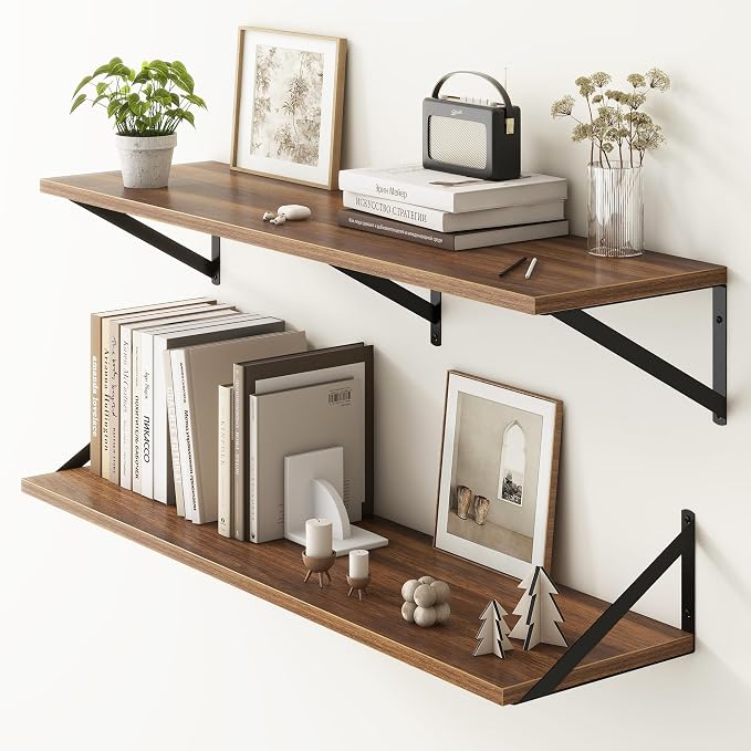 Fun Memories 40 Inch Floating Shelves, 10 Inch Deep Wall Shelf, 40 x 10 by FunMemories