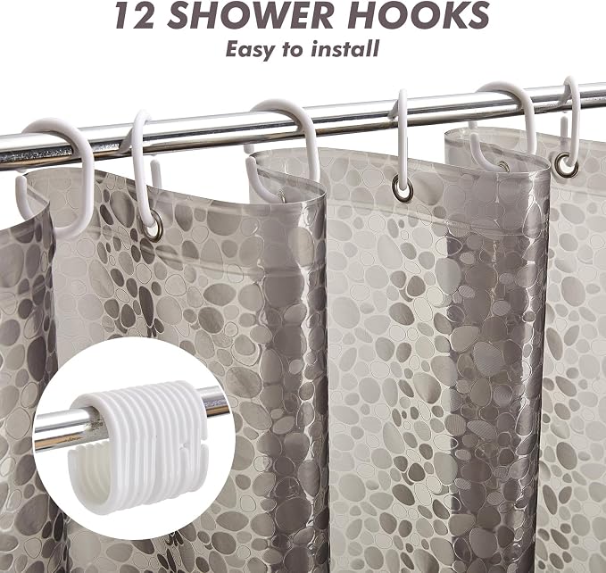 Bostofy Waterproof Shower Curtain Liner EVA 8G - Image 2