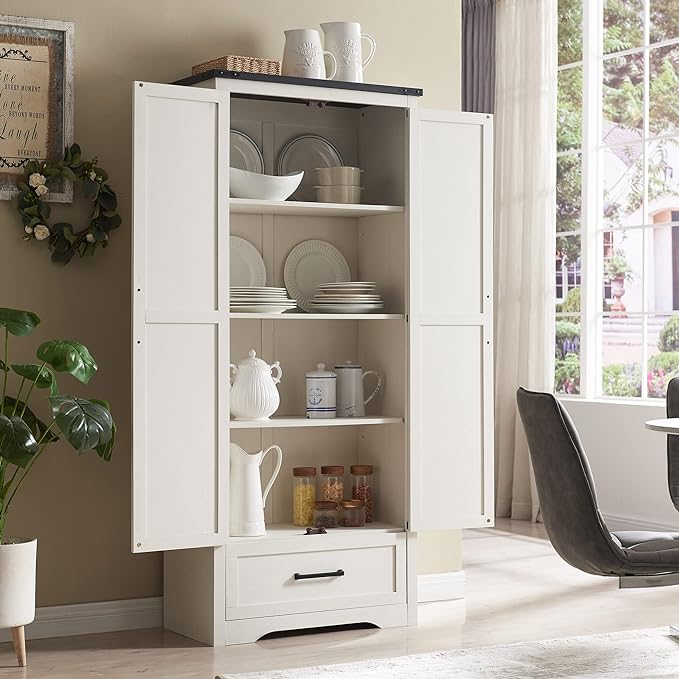 JXQTLINGMU Farmhouse Kitchen Pantry Cabinet - Image 2