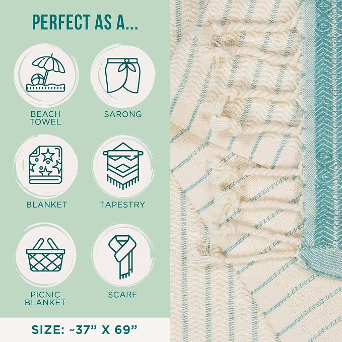 Sand Cloud Large Turkish Beach Towel - Image 3