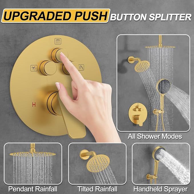 Shower Faucet Set, High Pressure Rainfall Shower Head - Image 4