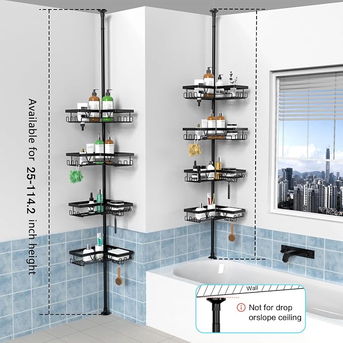 KEGII Corner Shower Caddy Tension Pole - Image 6