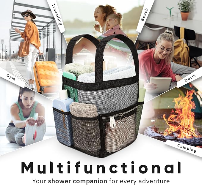Mesh Shower Caddy Dorm, 7 Pockets & 1 - Image 5