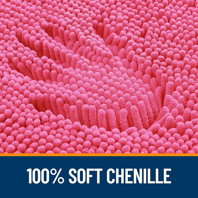 OLANLY Bathroom Rugs 70x46, Extra Soft Absorbent Chenille Bath Rugs, Rubber - Image 3
