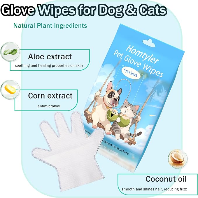 Dog Wipes Cleaning Deodorizing & Washing Gloves - Image 3
