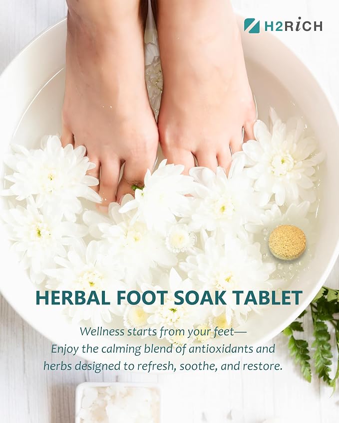 Hydrogen Foot Soak Effervescent Tablets 2 Pieces | Ginger & Mugwort Herb Foot - Image 2