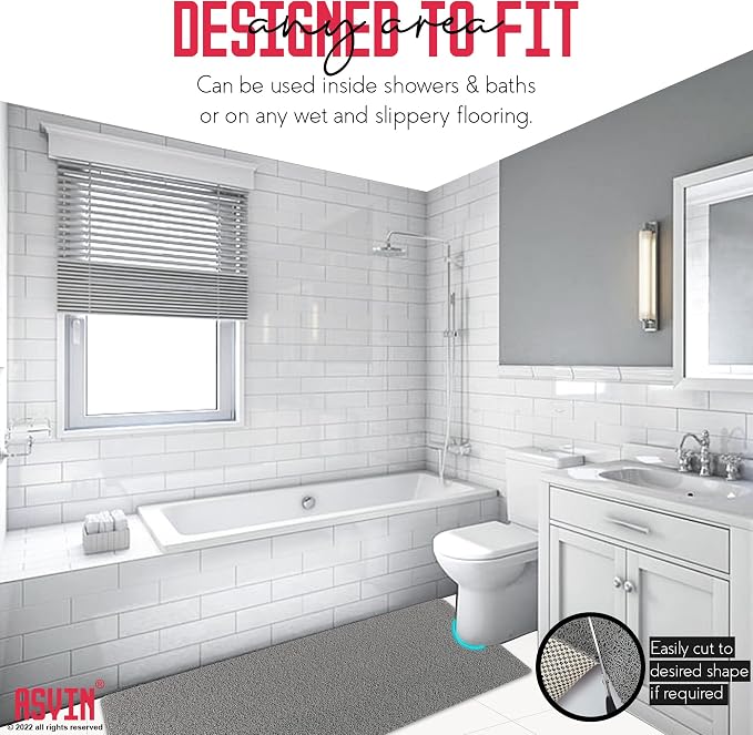 Asvin Soft Textured Bath, Tub Mat, 24x16 Inch Rectangular, Phthalate Free - Image 9