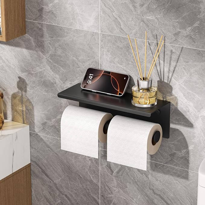 FORIOUS 2 Pack Double Toilet Paper Holder - Image 2