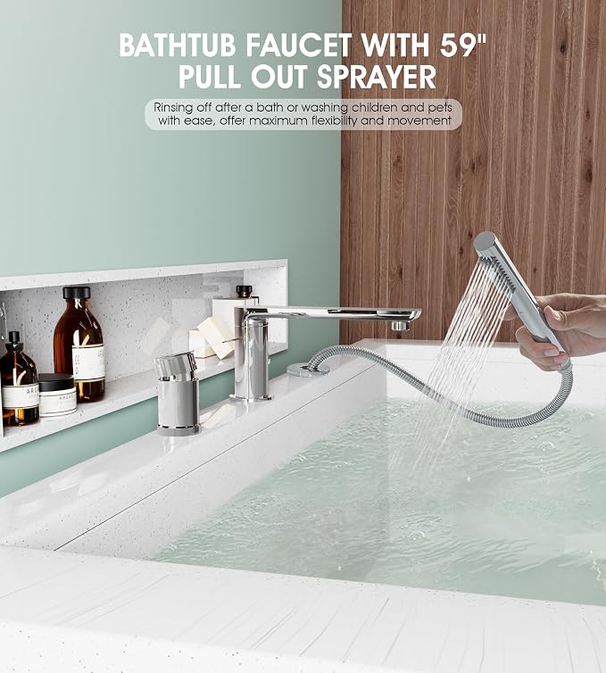 Modern Chrome Roman Tub Faucet - Image 5