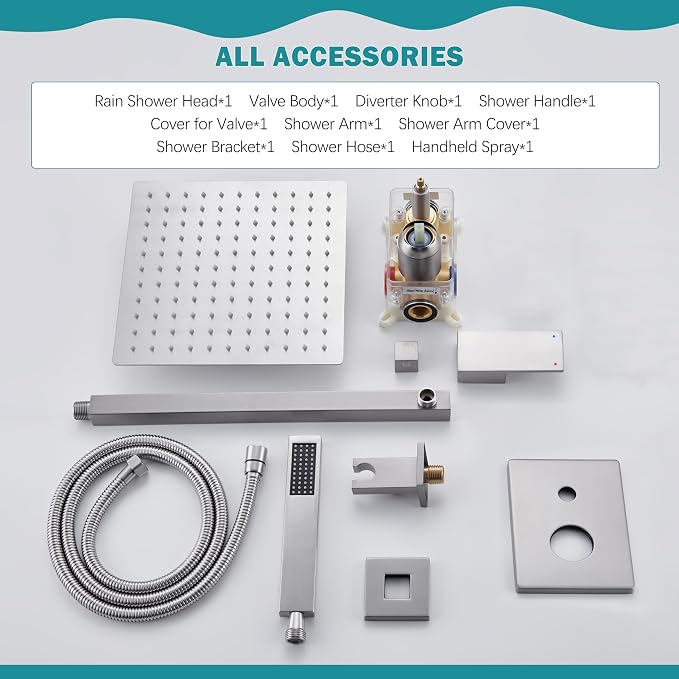 Shower System, Brushed Nickel Shower Faucet Set - Image 8