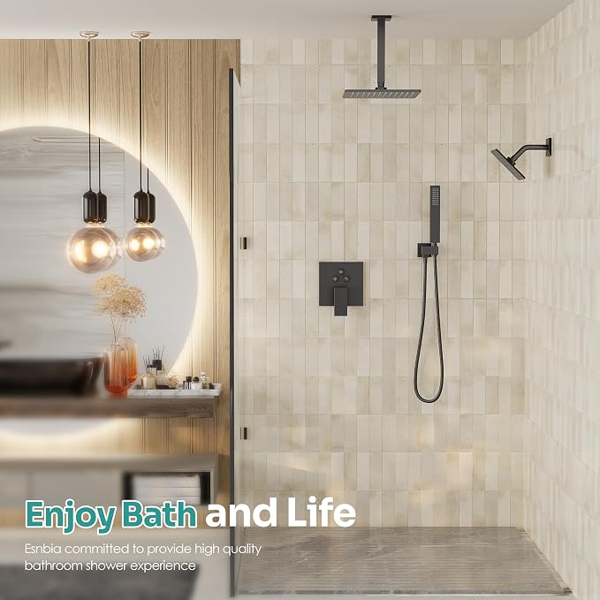 Black Shower System, Matte Black Shower Faucet Set - Image 9
